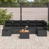 vidaXL Set Divano da Giardino con cuscino 8 pcs Nero polyrattan