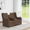 vidaXL Divano Reclinabile 2 Posti e Portabicchieri Marrone in Tessuto