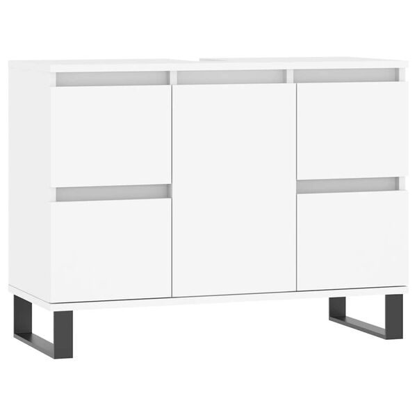 vidaXL Mobile da Bagno Bianco 80x33x60 cm in Legno Multistrato