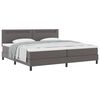 vidaXL Letto a molle con materasso Grigio 200 x 200 cm Pelle sintetica