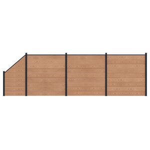 vidaXL Pannello di Recinzione 4 pcs WPC e Alluminio Marrone