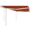 vidaXL Tenda da Sole Retrattile Manuale LED 4,5x3,5 m Arancio Marrone