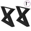 vidaXL Gambe per Tavolino da Caff&egrave; 2 pz Nere 50x(30-31,3) cm Acciaio