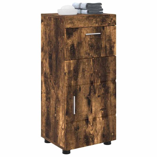 vidaXL Set di Armadi da Bagno TULUM Rovere fum&eacute; 37 x 31,5 x 82 cm