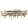 vidaXL Set da Pranzo per Giardino 11 pcs Beige polyrattan