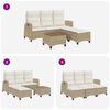 vidaXL Set Divano da Giardino 3 pz con Cuscini a L Beige in Polyrattan