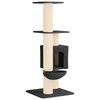 vidaXL Albero per gatti con pali per graffiare in sisal Grigio Scuro