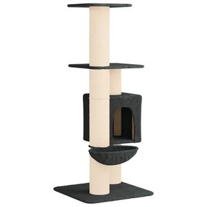 vidaXL Albero per gatti con pali per graffiare in sisal Grigio Scuro