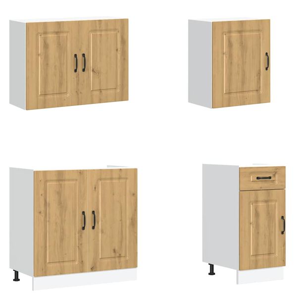 vidaXL Set Mobili da Cucina 7 pz Kalmar Rovere Artigianale Truciolato