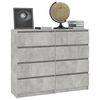 vidaXL Credenza Cassetti Grigio Cemento 120x35x99 cm Legno Multistrato