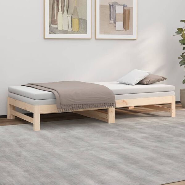 vidaXL Dormeuse Estraibile 2x(90x200) cm Legno Massello di Pino