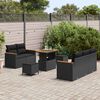 vidaXL Set Divano da Giardino con cuscino 10 pcs Nero polyrattan