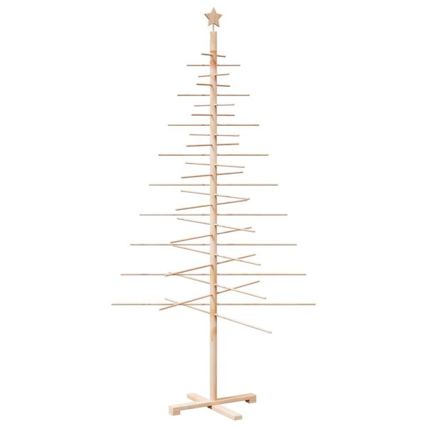 vidaXL Albero di Natale Decorativo in Legno 210 cm Legno Massello Pino