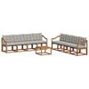 vidaXL Set di divani da esterno 9 pcs Grigio Naturale e Chiaro