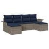 vidaXL Set Divano da Giardino 6 pz Grigio polyrattan