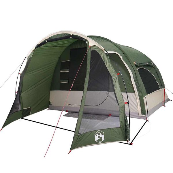 vidaXL Tenda Familiare per 6 Persone Verde Impermeabile