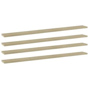 vidaXL Ripiani per Libreria 4pz Rovere Sonoma 100x10x1,5cm Multistrato