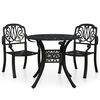 vidaXL Set da Bistrot 3 pz in Alluminio Pressofuso Nero