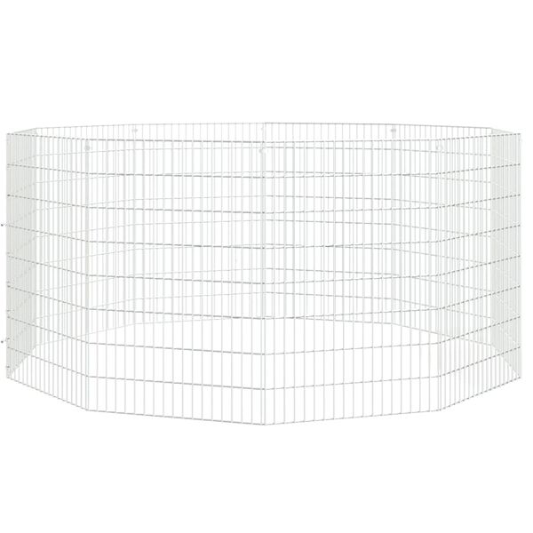 vidaXL Recinto per Animali Ruspante 10 Pannelli 54x80 cm Ferro Zincato