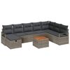 vidaXL Set Divano da Giardino 9 pz Grigio Poly Rattan