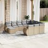 vidaXL Set Divani da Giardino 11 pz con Cuscini Beige in Polyrattan