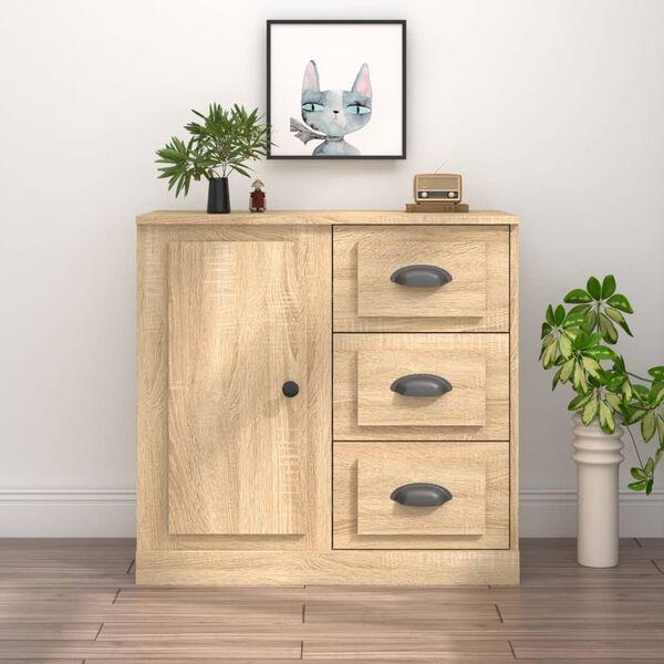 vidaXL Credenza Rovere Sonoma 70x35,5x67,5 cm in Legno Multistrato