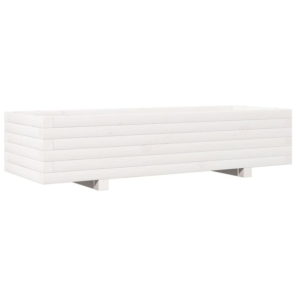 vidaXL Fioriera da Giardino Bianca 110x40x26,5 cm in Legno di Pino