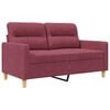 vidaXL Divano a 2 Posti Rosso Vino 120 cm in Tessuto