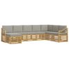 vidaXL Set di divani da esterno 8 pcs Bianco e Grigio Chiaro