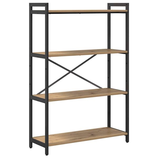 vidaXL Libreria Rovere artigianale 80 x 30 x 120 cm Legno multistrato