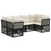 vidaXL Set Divano da Giardino 6 pz 6-Numero di posti Nero polyrattan