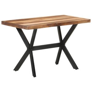 vidaXL Tavolo da Pranzo 120x60x75 cm Legno Massello con Finitura Ambra