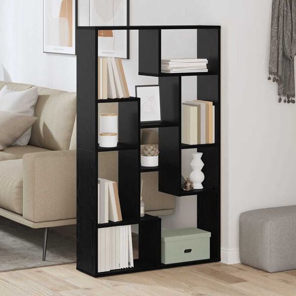 vidaXL Armadio per Libri Rovere Nero 72 x 20 x 102,5 cm