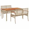 vidaXL Set da Pranzo da Giardino 3 pz con Cuscini Beige in Polyrattan
