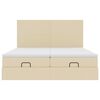 vidaXL Struttura Letto Pouf con Materassi Crema 180x200 cm in Tessuto