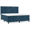 vidaXL Giroletto a Molle con Materasso Blu Scuro 160x200 cm in Velluto