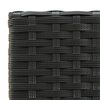 vidaXL Set Bar da Giardino 3 pz con Braccioli in Polyrattan Nero