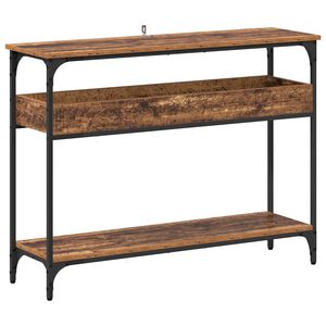 vidaXL Tavolo consolle con lo scaffale Legno vecchio 100 x 29 x 75 cm