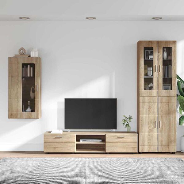 vidaXL Set mobile TV con porta FLORIN Rovere Sonoma Legno multistrato
