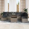 vidaXL Set Divano da Giardino con cuscino 9 pcs Grigio Poly Rattan