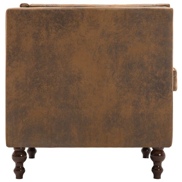 vidaXL Poltrona Marrone in Tessuto Effetto Pelle Scamosciata