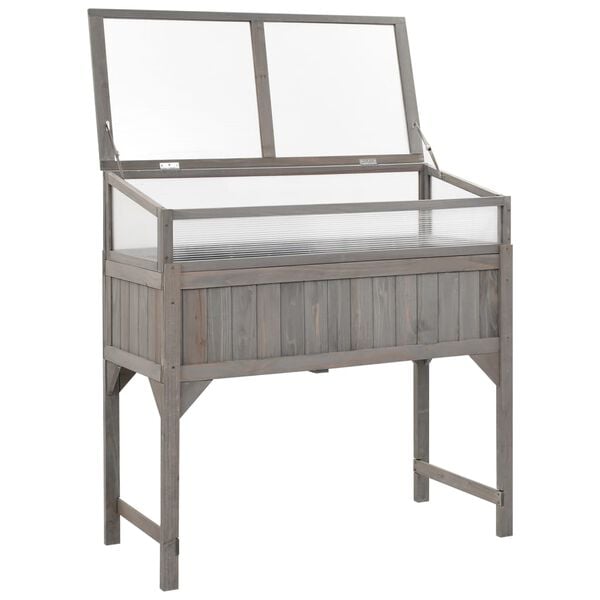 vidaXL Aiuola Rialzata con Copertura Serra 110x54x120cm Abete Massello