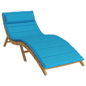vidaXL Cuscino per Lounger Sole Azzurro 178 x 60 x 4 cm Tessuto Oxford