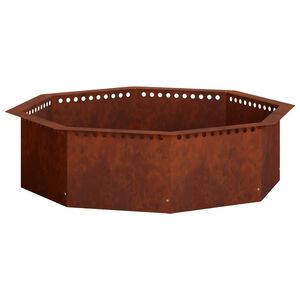 vidaXL Anello per Focolare Ruggine 100 x 100 x 25 cm Acciaio Corten