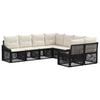 vidaXL Set Divano da Giardino 8 pz 8-Numero di posti Nero polyrattan