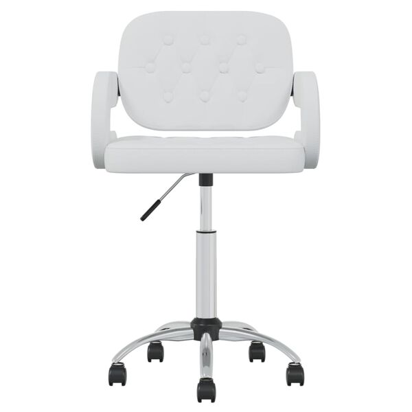 vidaXL Sedie da Pranzo Girevoli 2 pz Bianche in Similpelle