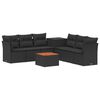 vidaXL Set di divani 8 pz Nero Rattan sintetico e Acciaio