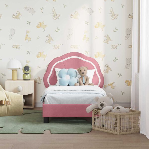 vidaXL Struttura letto per bambini con testata Rosa 70 x 140 cm