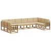 vidaXL Set di divani da esterno 10 pz Bianco e Beige