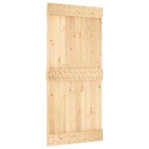vidaXL Porta scorrevole NARVIK Naturale e Nero 95 x 210 cm (213,5 cm)